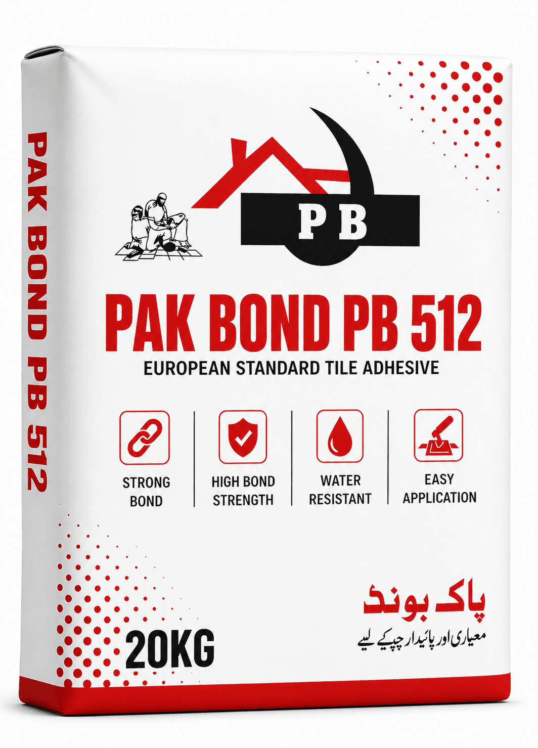Pak Bond PB 512 white base tile adhesive 20kg bag