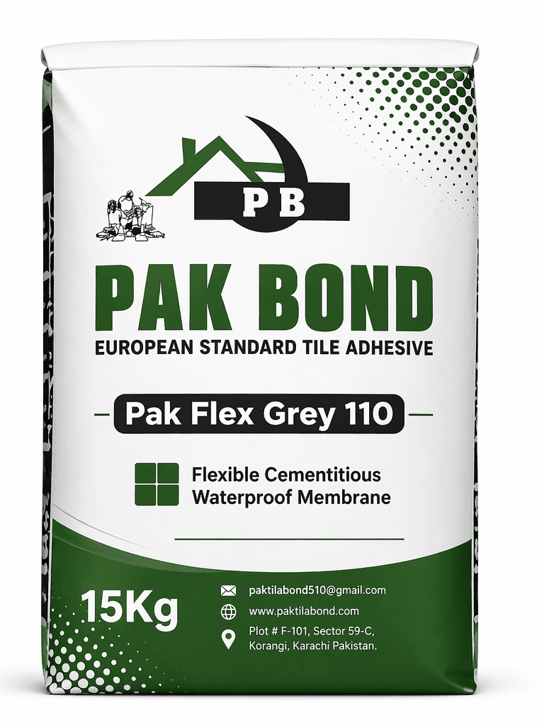Pak Bond Pak Flex Grey 110 15kg flexible cementitious waterproofing membrane bag