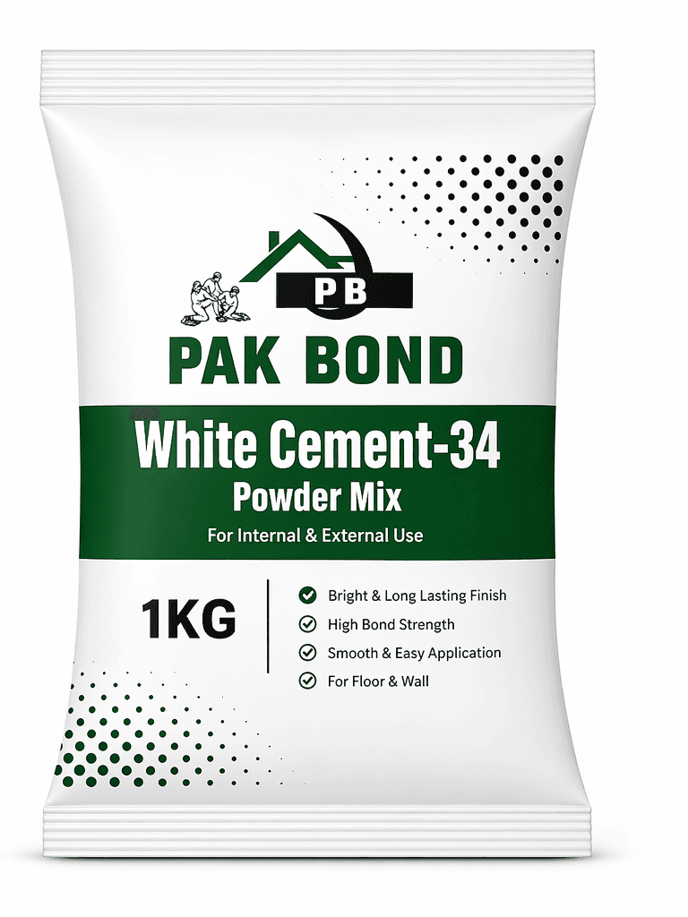 Pak Bond White Cement-34 1kg powder mix bag