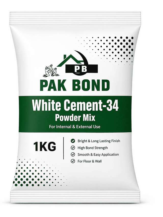 Pak Bond White Cement-34 1kg powder mix bag
